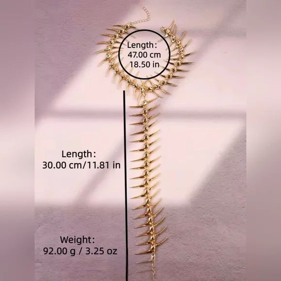 Gold Spine Necklace - Picture 2 of 2